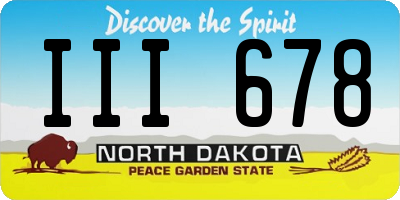ND license plate III678