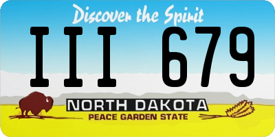 ND license plate III679