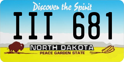 ND license plate III681