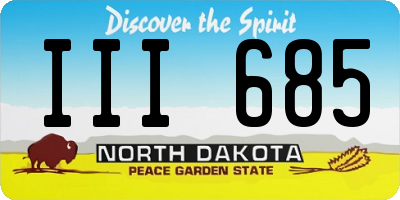 ND license plate III685