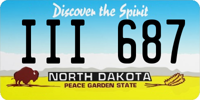 ND license plate III687