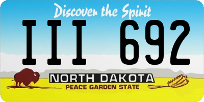 ND license plate III692