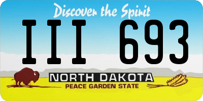 ND license plate III693