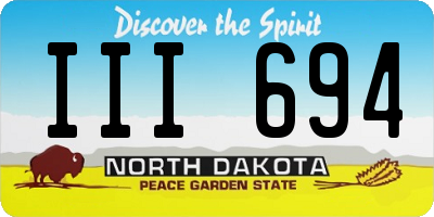ND license plate III694