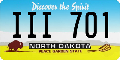 ND license plate III701