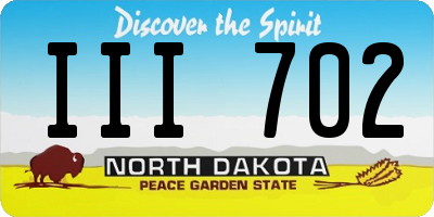 ND license plate III702