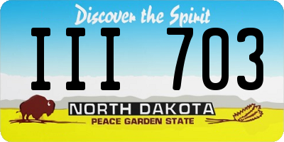 ND license plate III703