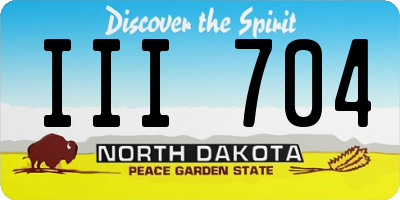 ND license plate III704