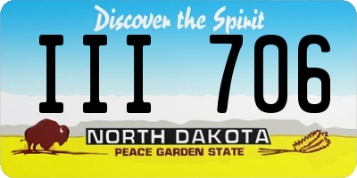 ND license plate III706