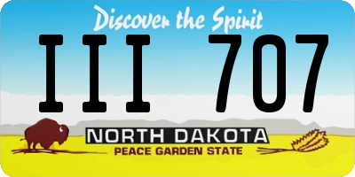 ND license plate III707