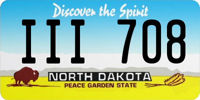 ND license plate III708