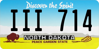 ND license plate III714