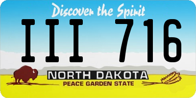 ND license plate III716