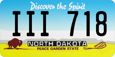 ND license plate III718
