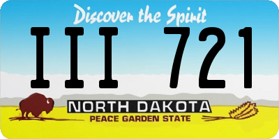 ND license plate III721