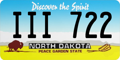 ND license plate III722