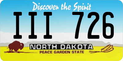 ND license plate III726