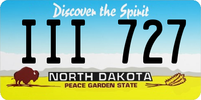 ND license plate III727