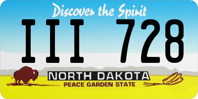 ND license plate III728