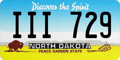 ND license plate III729