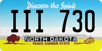 ND license plate III730