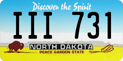ND license plate III731