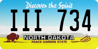 ND license plate III734