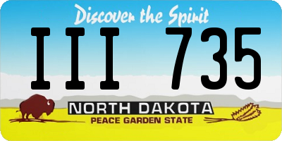ND license plate III735