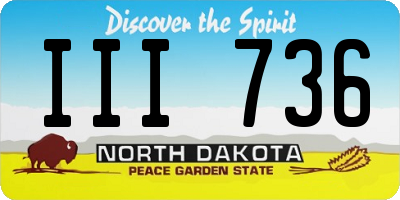 ND license plate III736