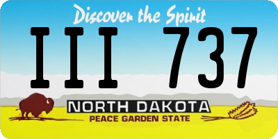 ND license plate III737