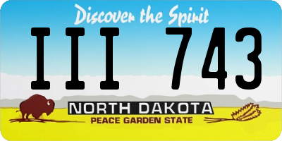 ND license plate III743
