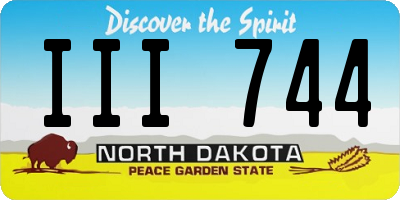 ND license plate III744