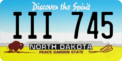 ND license plate III745