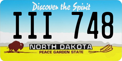 ND license plate III748