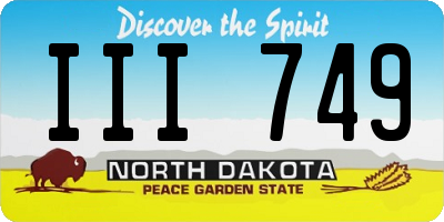 ND license plate III749