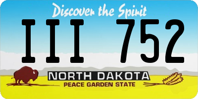 ND license plate III752