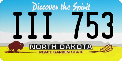ND license plate III753
