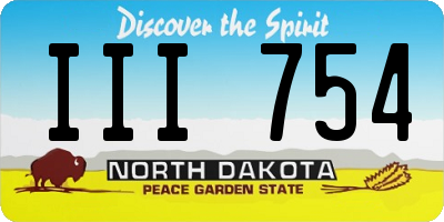 ND license plate III754