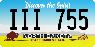 ND license plate III755