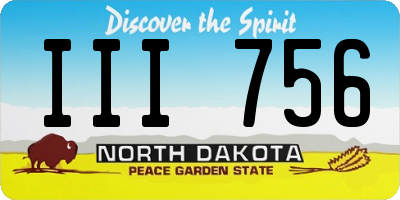 ND license plate III756