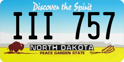 ND license plate III757