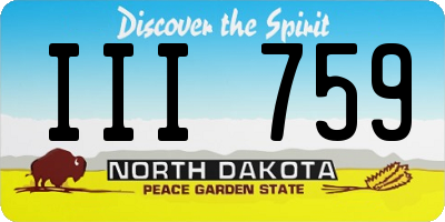 ND license plate III759