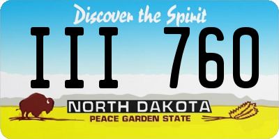 ND license plate III760