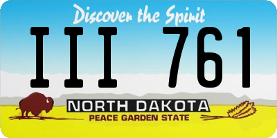 ND license plate III761