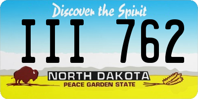ND license plate III762