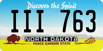 ND license plate III763