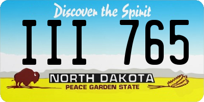 ND license plate III765