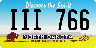 ND license plate III766