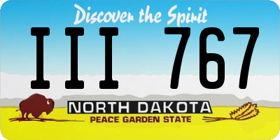 ND license plate III767