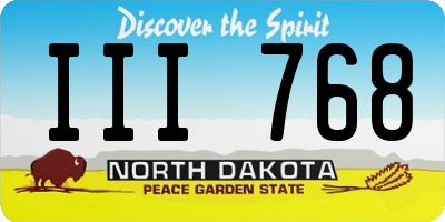 ND license plate III768